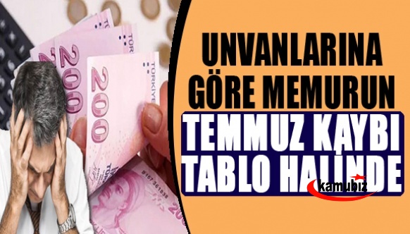 İşte unvanlarına göre temmuz ayında memurun kaybı!