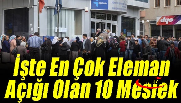 İŞKUR, en çok eleman açığı olan 10 mesleği açıkladı