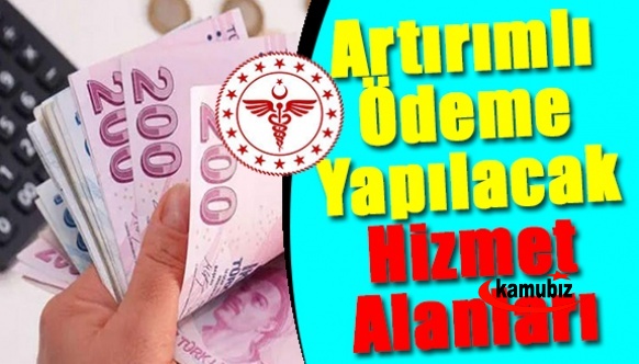 Yeni Ek ödeme Yönetmeliğine Göre Artırımlı Ödeme Yapılacak Hizmet Alanları