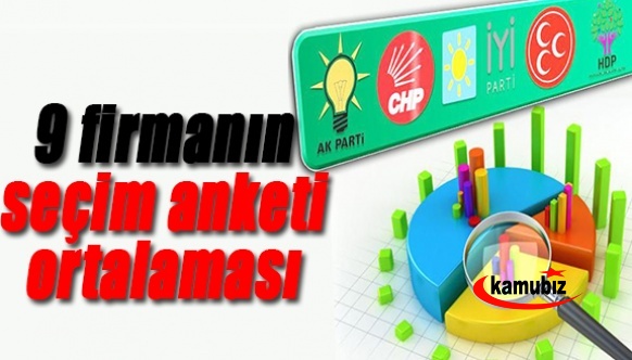 Dokuz şirketin yaptığı son anketlerin ortalaması