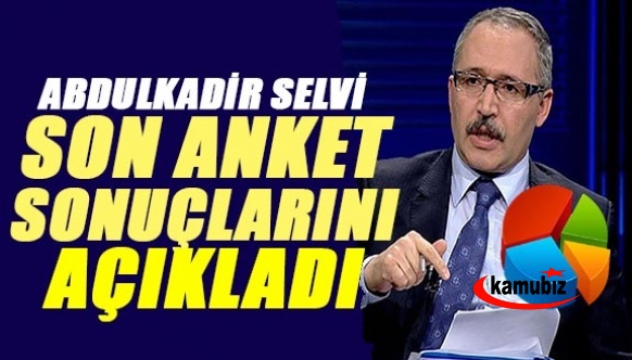 Abdulkadir Selvi, son anket sonuçlarını paylaştı