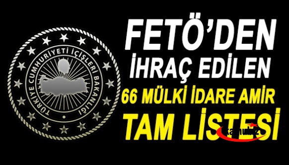 FETÖ den ihraç edilen 66 kaymakam, vali yardımcısı tam listesi