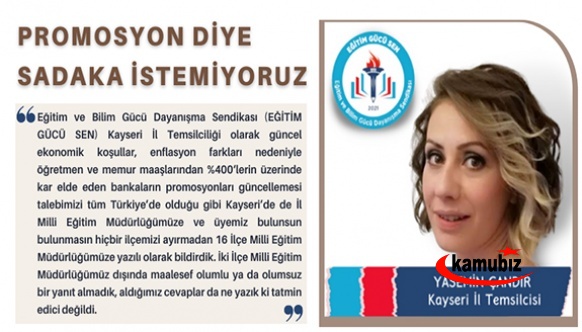 Promosyon diye sadaka istemiyoruz!