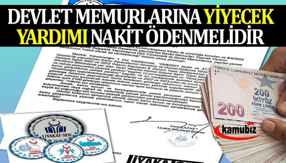 Memurun yiyecek yardımı nakit ödensin