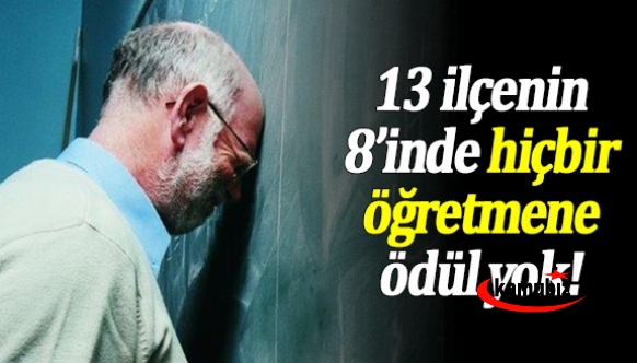 13 ilçenin 8’inde hiçbir öğretmen ödüle değer görülmedi