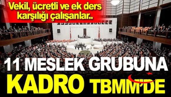 11 meslek grubu için yeni kadro talebi TBMM'de! Vekil, ücretli ve ek ders karşılığı çalışanlar..