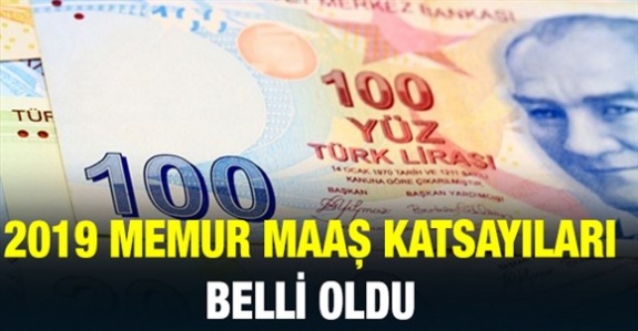 2019 yılı Ocak memur maaş (ek ders, agi, tazminatlar, vergi matrahları) katsayıları belli oldu