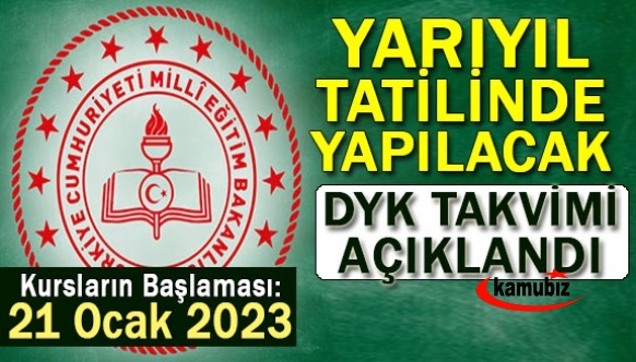 Yarıyıl tatilinde yapılacak Destekleme ve Yetiştirme Kursları için MEB'den resmi yazı! İşte Takvim ve DYK Kılavuzu