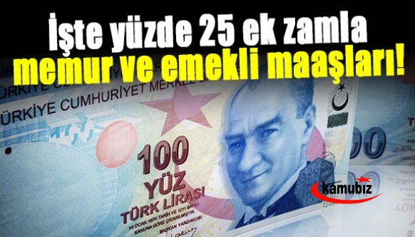 İşte yüzde 8,5 ek zamla memur ve emekli maaşları!