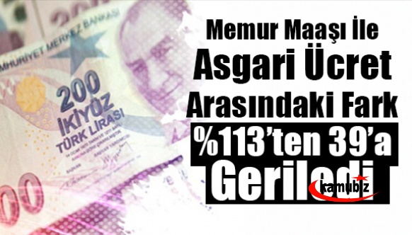 Cumhurbaşkanlığı raporuna göre, memur maaşı ile asgari ücret arasındaki fark yüzde 113’ten yüzde 39’a geriledi