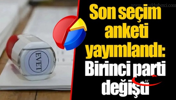 Anket sonucuna göre birinci parti değişti