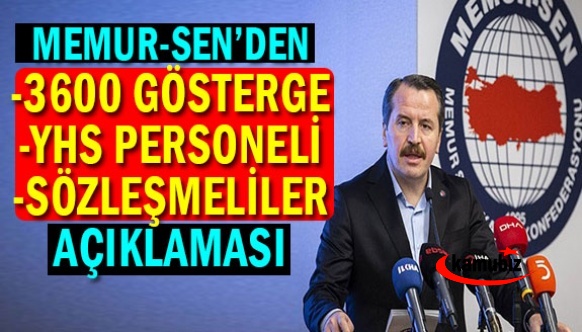 Memur-Sen 3600 ek gösterge, yardımcı hizmetler ve sözleşmeliye kadro için yeni talepleri AK Parti'ye iletti