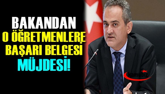 Bakan Mahmut Özer'den bu branştaki öğretmenlere başarı belgesi müjdesi!