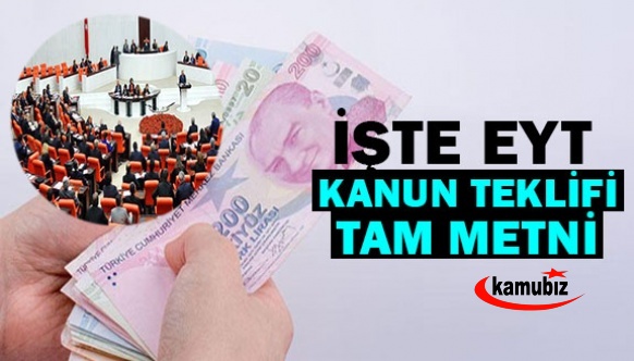 İşte Madde Madde EYT Kanun Teklifinin Tam Metni!