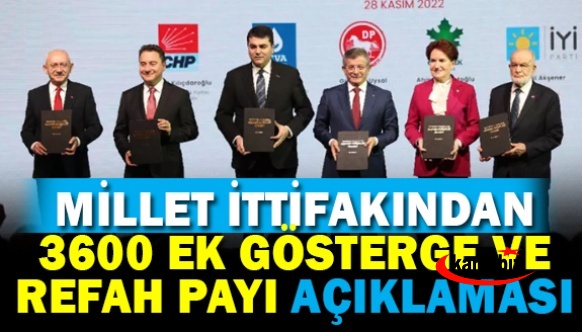 Millet İttifakı'ndan refah payı ve 3600 ek gösterge açıklaması