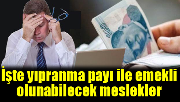 Yıpranma payı ile emekli olunabilecek meslekler hangileri?