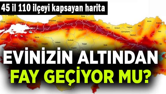 MTA tarafından yeni diri fay haritası! 45 il 110 ilçe isimleri