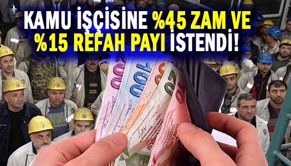 Kamu işçisine yüzde 45 zam ve yüzde 15 refah payı istendi