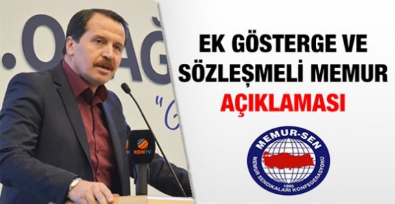 Sözleşmeli memur ve ek gösterge için Memur Sen'den açıklama