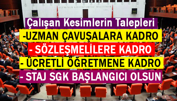 TGRT Haber: Ücretli öğretmenlere, uzman çavuşlara, sözleşmelilere kadro ve staj çıraklık mağdurları gündemde