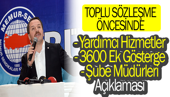 Toplu Sözleşme öncesi Ali Yalçın'dan Yardımcı Hizmetler, 3600 ek gösterge ve şube müdürleri açıklaması