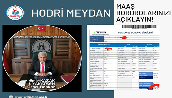 Hodri meydan! Sendika başkanları maaş bordrolarını açıklasın da görelim!