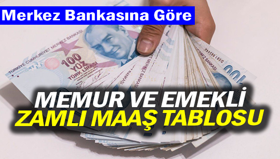 İşte Merkez Bankası tahminine göre, memur ve emekli zamlı maaş tablosu