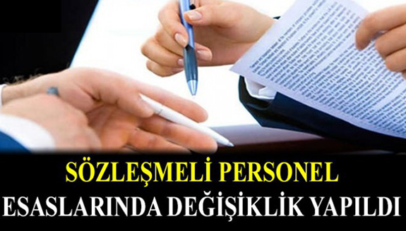 4/B sözleşmeli personel esaslarında değişiklik