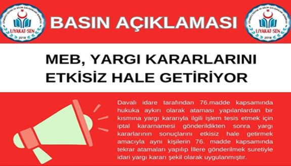 MEB yargı kararlarını etkisiz hale getiriyor