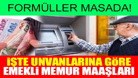 Formüller masada! İşte unvanlarına göre zamlı emekli memur maaşları