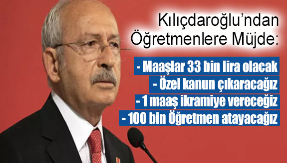 En düşük öğretmen maaşı 33 bin lira olacak