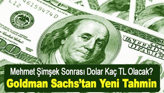 Mehmet Şimşek Sonrası Dolar Kaç TL Olacak? Goldman Sachs’tan Yeni Tahmin