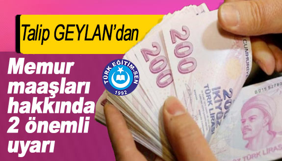 Talip Geylan'dan memur maaşları için 2 önemli uyarı