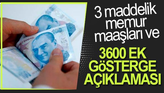 3 maddelik memur maaşları ve 3600 ek gösterge talebi