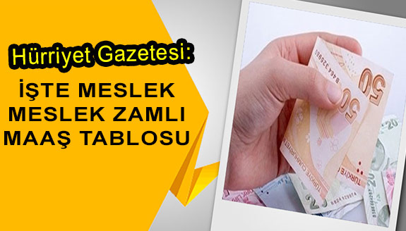 Hürriyet Gazetesi'de meslek meslek memur maaş tablosu paylaştı