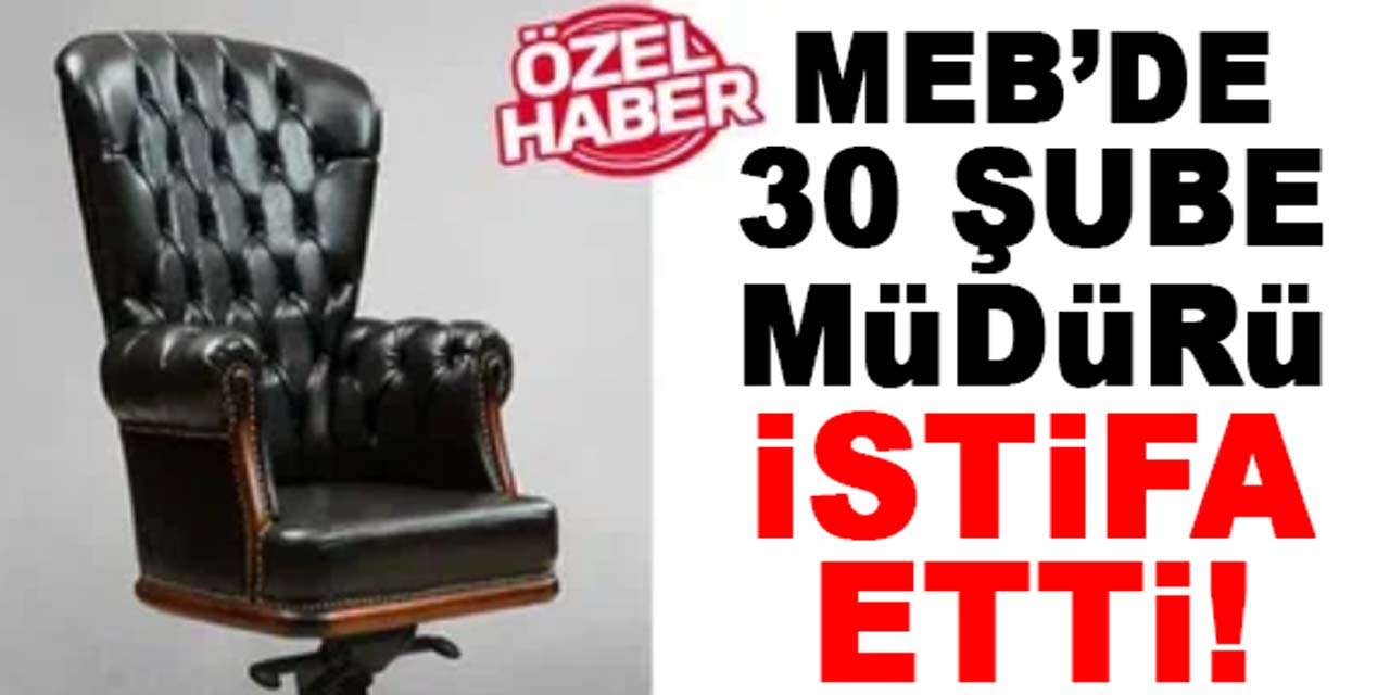 Milli eğitimde flaş karar: 30 şube müdürü, istifa etti!