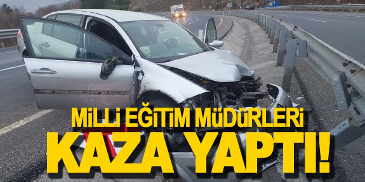 Milli eğitim müdürleri feci şekilde kaza yaptı