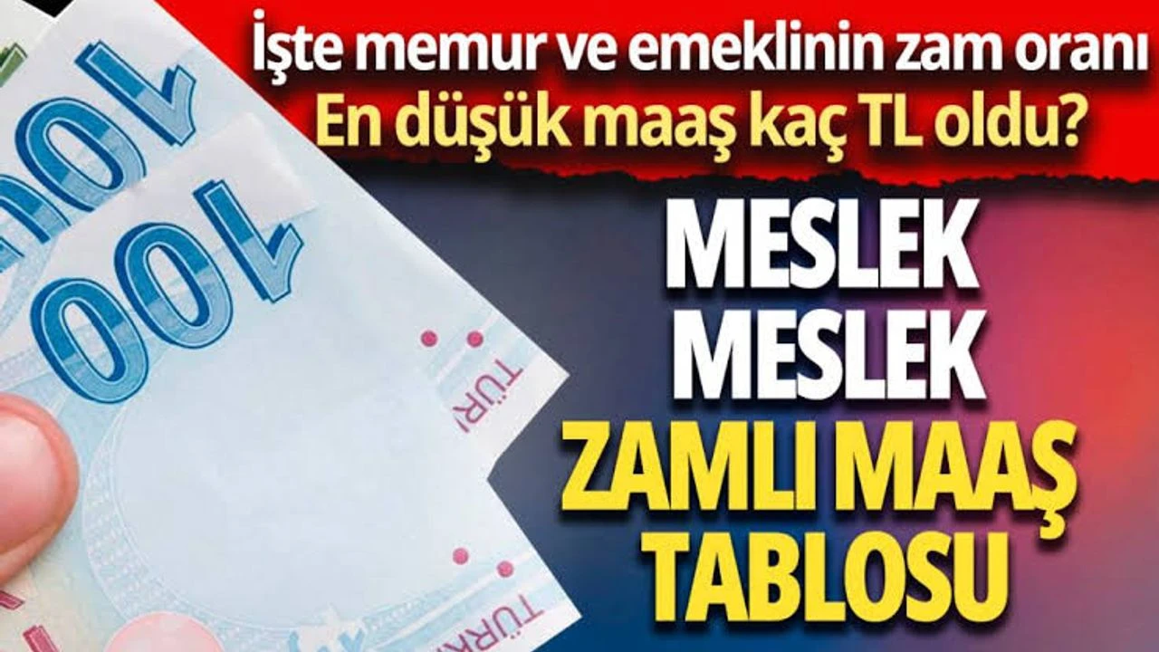 Meslek meslek memurların 2024 Temmuz zamlı maaşları belli oldu