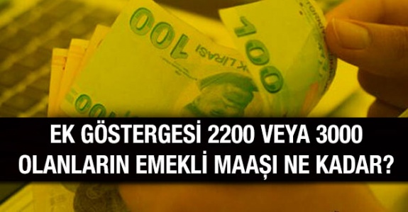 2200 ve 3000 ek göstergeli memurların 2019 temmuz emekli maaşı