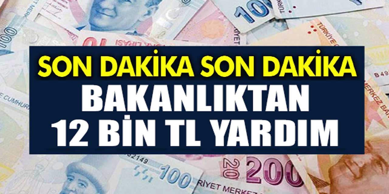 Bakanlıktan Onay! Tek Şartla 12 Bin TL Sosyal Yardım Desteği Verilecek