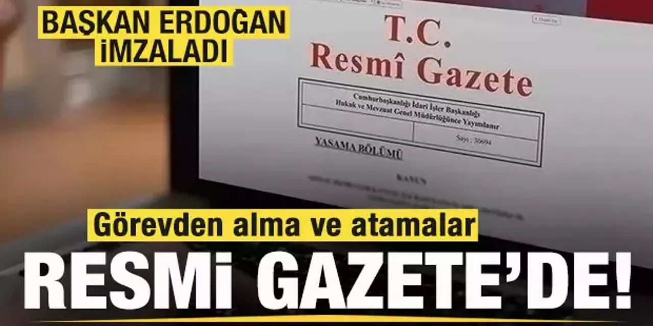 Cumhurbaşkanı Erdoğan'ın görevden alma ve atama kararları Resmi Gazete'de (3 Kasım 2024)