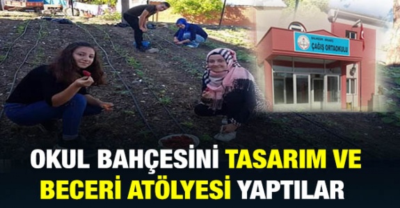 Okul bahçesini tasarım ve beceri atölyesi yaptılar