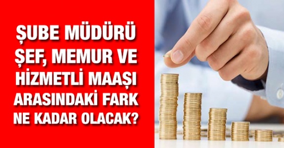 Şube müdürü, şef, memur ve hizmetli maaşı arasındaki fark ne kadar olacak?