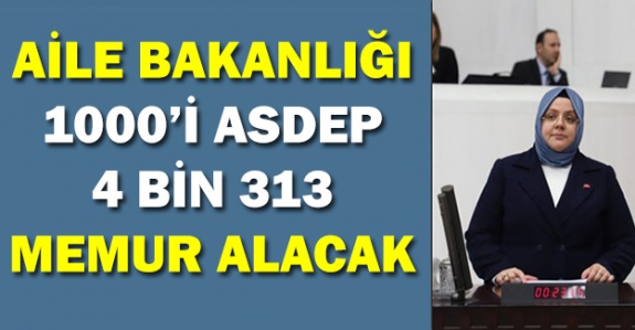 Aile Bakanlığı 1000'i ASDEP Toplam 4 bin 313 Memur Alacak