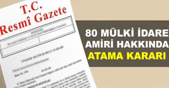 80 mülki idare amiri hakkında atama kararı yayımlandı