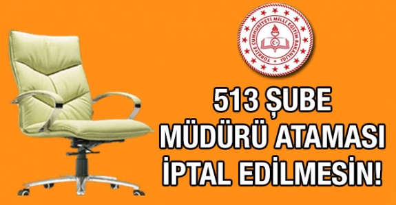 MEB 513 Şube Müdürleri Ataması İptal Edilmemeli