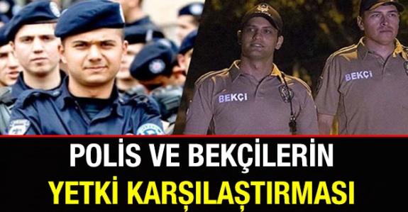 İşte Polis ve Bekçilerin yetki karşılaştırma tablosu