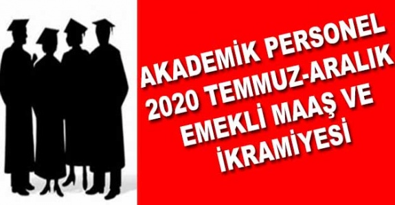 Unvanlarına göre 2020 Temmuz- Aralık akademik personel emekli maaş ve ikramiyesi