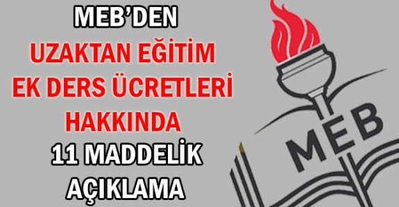 MEB'den uzaktan eğitim ek ders ücretleri hakkında 11 maddelik açıklama