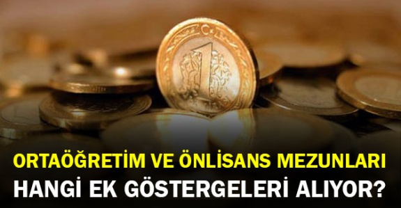 Ortaöğretim ve önlisans mezunu memurların ek göstergesi nasıl?